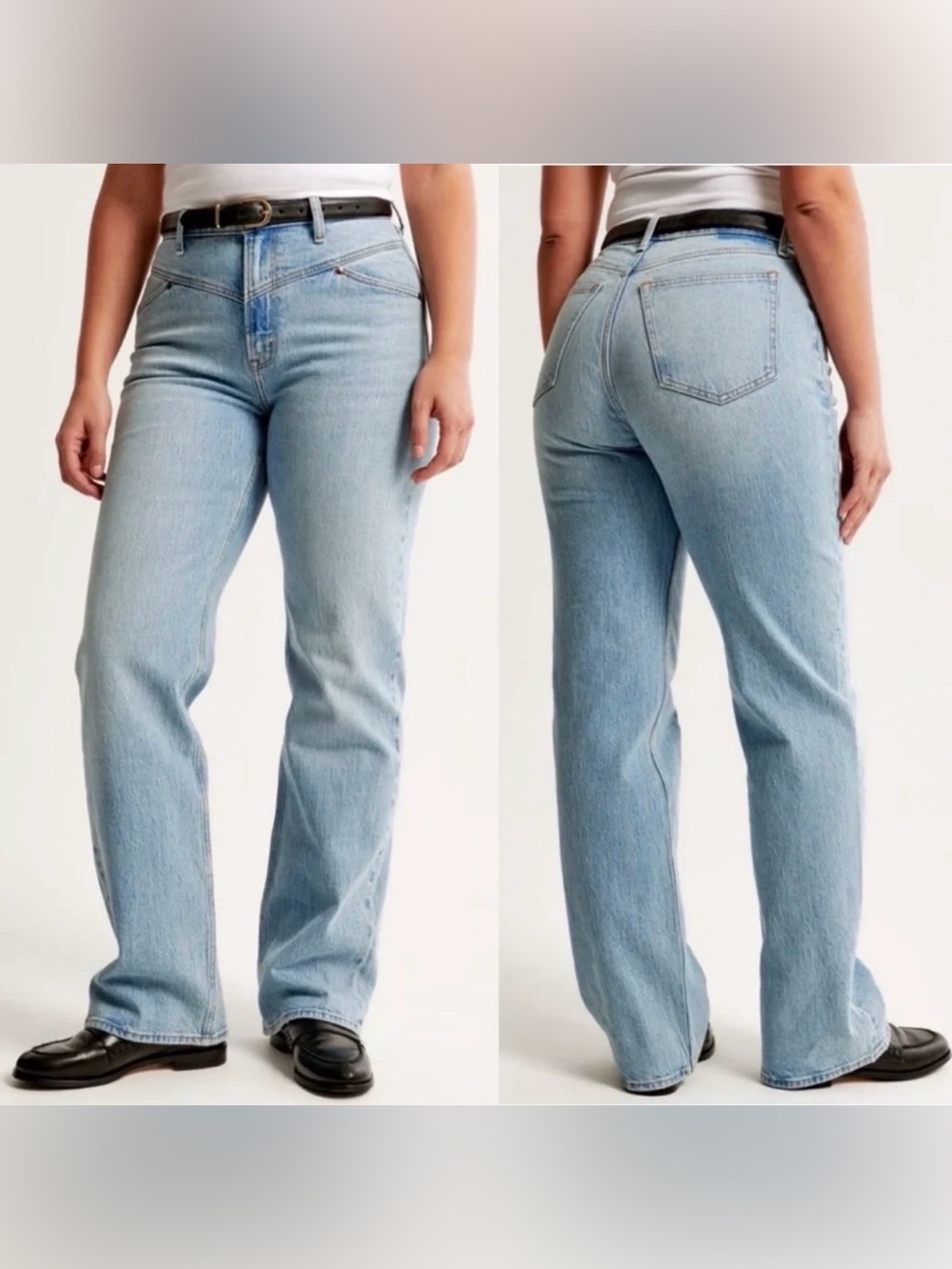Abercrombie & Fitch Light Blue Straight Leg Jeans - Picture 2 of 6